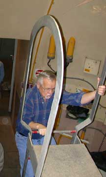 Herb Malmstrom climbing steps at minuteman missle silo